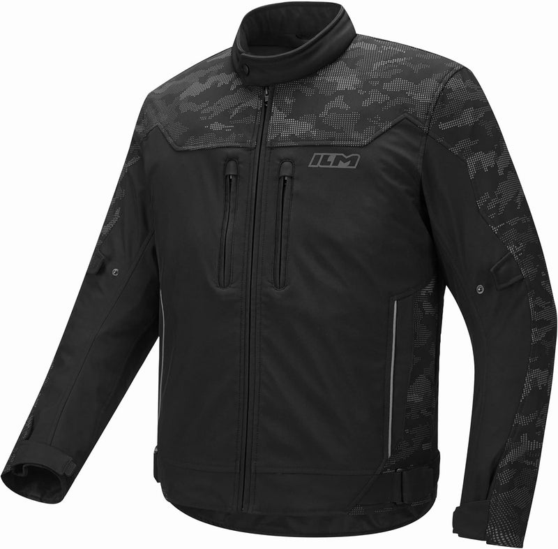 ILM Motorcycle Riding Jacket Reflective with CE Armor and Detachable Thermal Liner Dual Sport All Season for Men Model JRF4 (Black,L) - Image 1